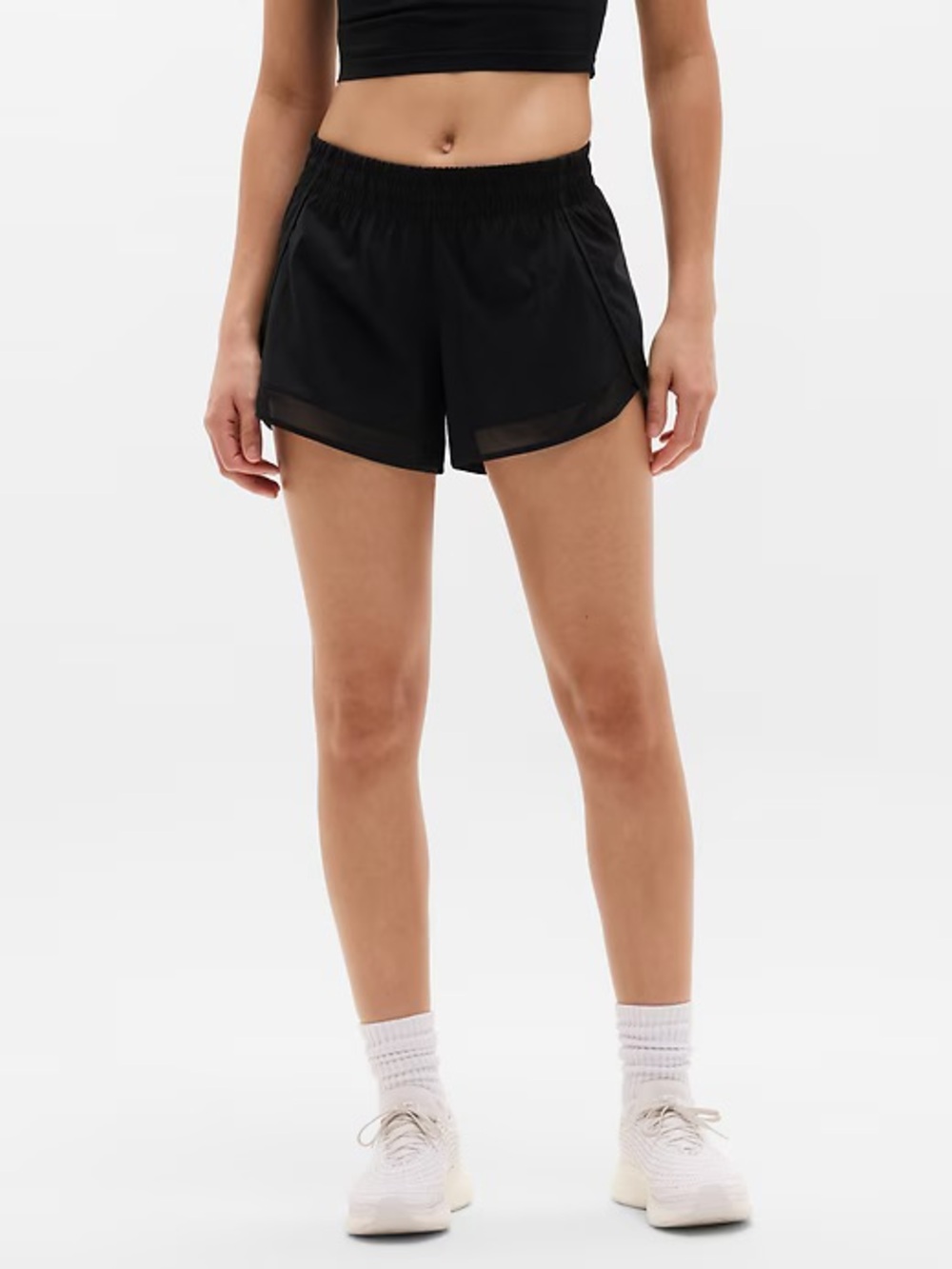 Athleta Mesh Racer Run Mid Rise 4" Short